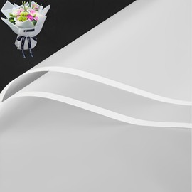 20 Pcs Black border Flower Wrapping Paper,Waterproof Flower Bouquet Wrapping 23x23Inch,KoreanFlorist Supplies,for DIY Crafts,Floral Wrapping Paper,Wrapping Paper for Valentine's Day (White)