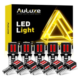 AULUXE 194 LED Bulbs 600% Brighter, Red Color, Error-Free CANBUS, 1:1 Size Design - for License Plate, Car Interior Dome, Map, Door Courtesy, & Dash Lights, Fits 168, 175, 2825, W5W, T10, Pack of 10
