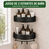 HAWOO Repisas para Baño Esquinero 2 Pack Sin Taladros