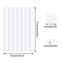 JANYUN 1000 Pcs Double Sided Sticky Dots Removable Round Putty Clear Double Sided Tape for Crafts No Trace Sticky Tack Adhesive Tape (15 mm)