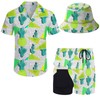 Wdpsuxin Mens 2 Piece Tracksuit Hawaiian Button Down Shirt and