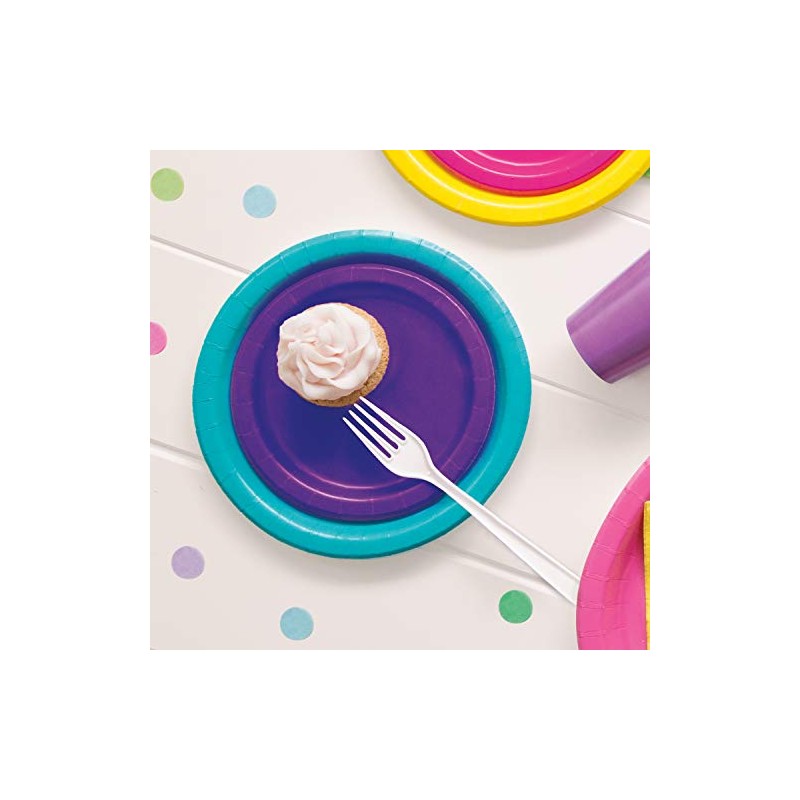 Deep Purple Round Dessert Plates - 7" (Pack Of 8)