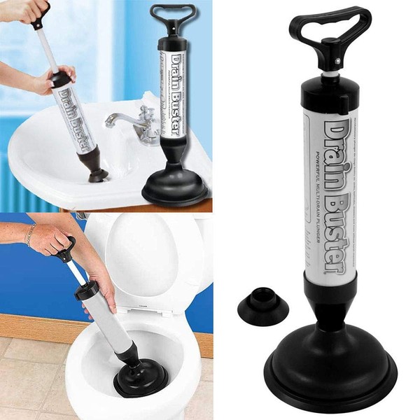 Drain Unblocker – New Powerful Extra Strength Suction Tool with 2 Drain Cups for Home Kitchen Bathroom Toilet Sink Shower Bath More - Clears Tough Clogs & Blockages No Chemicals or Mess
