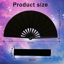 YesMvpMvp - Ventilador grande de 13 pulgadas para bailar en línea, abanicos de mano para mujeres plegables, botas en el piso, portátil para exteriores, bodas, fiestas, decoración (1 unidad)