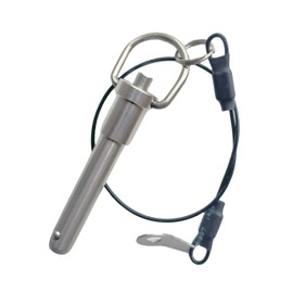 Generic Stainless Steel Ring Quick-Release pin, Grip Button Locking pin, Ball Locking pin, with Safety Rope (Dia:1/2, L:3in), sliver