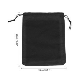 PATIKIL 10Pcs Velvet Drawstring Bags 5.91x7.87 Inch Gift Bags Jewelry Pouches Black for Christmas Birthday Party Wedding Candy Headphones