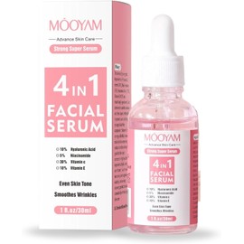 Serum Facial con Niacinamida, cido Hialurnico (10%) y Vitamina C (30%) y E Colgeno y cido Gliclico Hidratacin, Textura y Apariencia de la Piel Skincare Coreano para Imperfecciones (4N1)