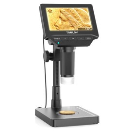 TOMLOV DM4W Coin Microscope with Scale: 4.3" LCD Digital Microscope with Screen, Error Coin Magnifier with LED Lights, Weighing Scope for Collectors, Jeweler, Students, Compatible with Windows/Mac