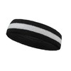 COUVER 2 Color Stripe Terry Sports Headband, 1 Piece, White/Black