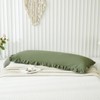 Herside Olive Green Body Pillowcase Lace Ruffled Long Pillow Case