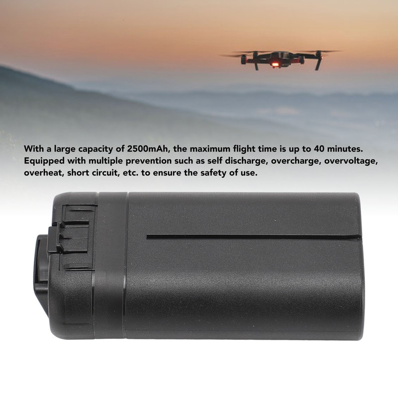 Drone Battery 2500mAh 7.2V 40 Minutes Maximum Flight Time Multiple