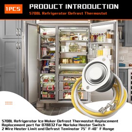 5708l 2-wire defrost term switch 75°f-40 °f for Bohn,heatcraft heater, Refrigeration System Thermostat,fits 078832 For Norlake Heater Switch,Replaces 4752C,Chandler, Larkin and Climate Control