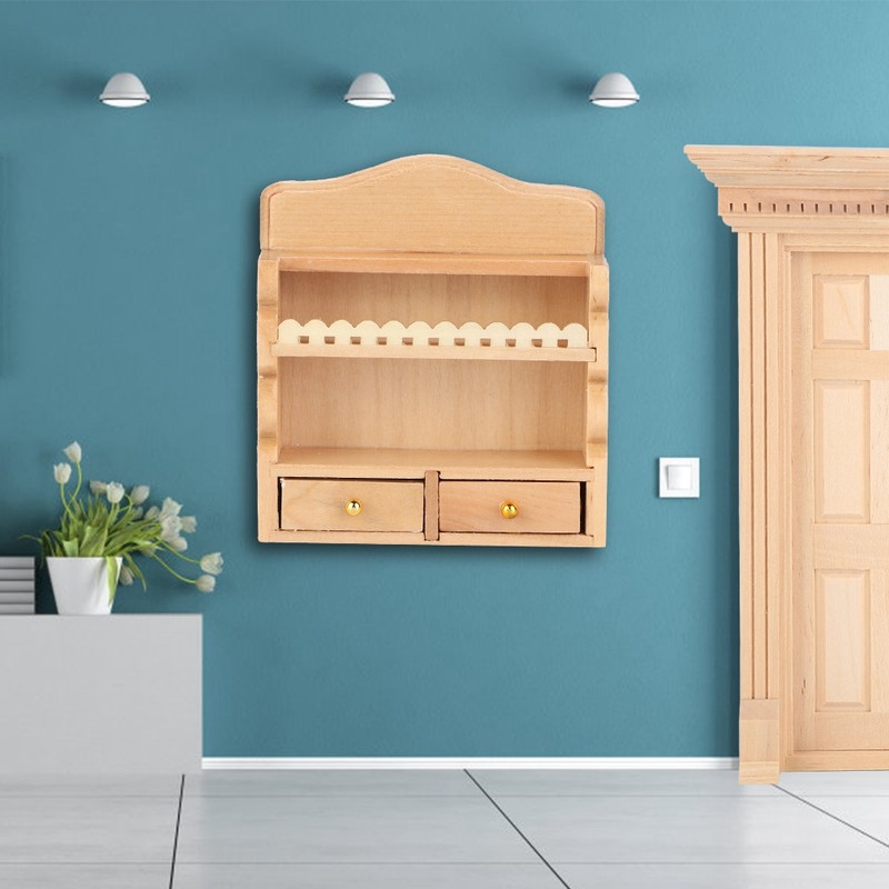 1:12 Miniature Doll House Kitchen Wall mounted Storage Rack Accessory