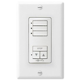 Somfy 1811071 DecoFlex WireFree RTS Wall Switch, 3 Channel, White Electric Window Shades Best Home Automation System