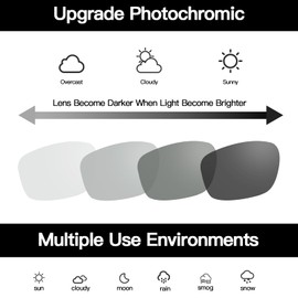 TJUTR Polarized Photochromic Sunglasses for Men Women, Classic Semi-Rimless Driving Sun Glasses with UV400 Protection