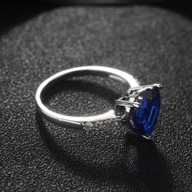White Gold Plated Titanic Heart of the Ocean Blue Cubic Zirconia Ring Fashion Jewelry (6)