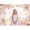 First Holy Communion Backdrop Boho Floral God Bless Baptism Backdrop