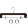 Deluxe Rounded Wooden Pant Hanger w/ Adjustable Cushion Clips, Box