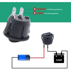 mxuteuk KCD1-2-101-X 12V Rocker Switch SPST 2Position Rocker Switch Round AC 6A/250V 10A/125V On/Off Switch 2-Pin Car Boat Round Switch Rocker Switch Button with Wire Pack of 10
