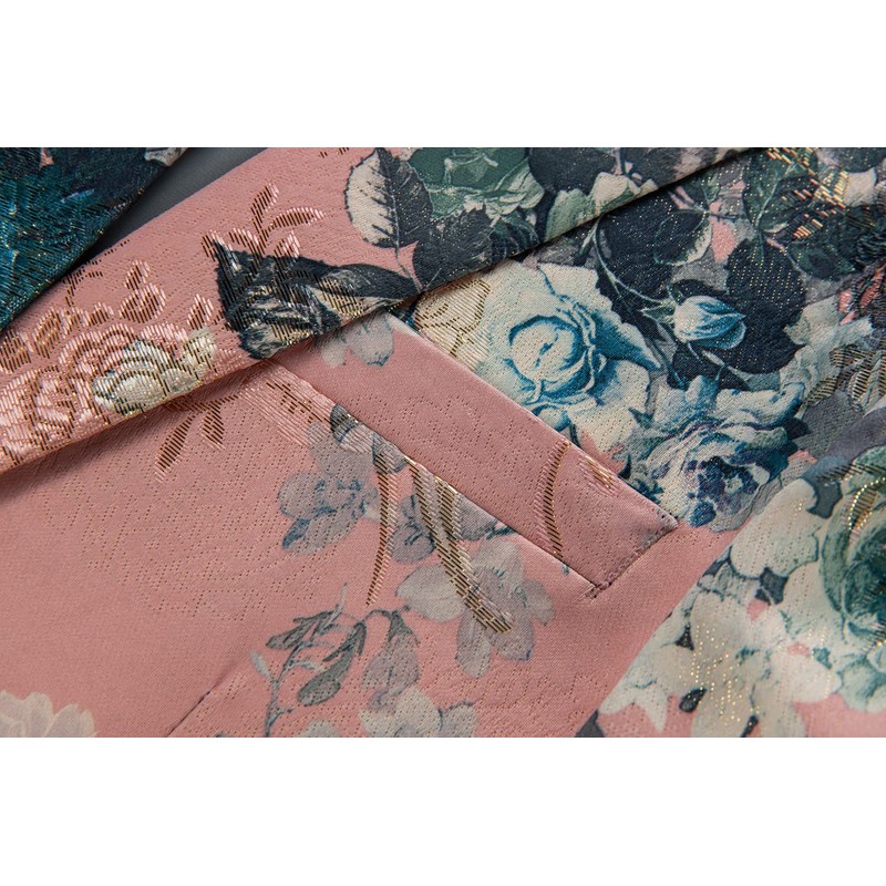 MOGU Mens Floral Printed Blazer Jacket Sports Coat US Size