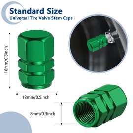 Soleebee Alloy Valve Caps, Tyre Valve Stem Caps, Car Accessories, Universal Valve Caps, Dust Protection, Air Nozzle Cap, Car Decoration Accessories for Car, Motorcycle, Bicycle (Green, 8 Pieces)