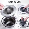 3-in-1 Pop-Up Sink Drain Strainer – Stainless Steel Bounce Filter
