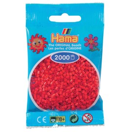 Hama Hama Perlen 501-05 - Mini-Perlen, 2000 Stück rot