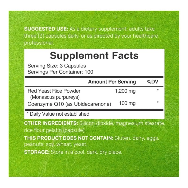 Red Yeast Rice + Coq10 Salud Cardiovascular 300 Americano Sin
