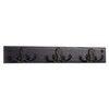 Wooden Mallet 3 Double Prong Rail, Black Hooks, Coat Rack