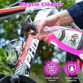 Bike Chain Cleaner Kit with Bicycle Cleaner(25 oz),Degreaser(10 oz),Oil Lubricant(2 oz),Cleaning Brush Tool,Bike Chain Cleaning kit to Clean and Lube Mountain/Road/MT/E Bike