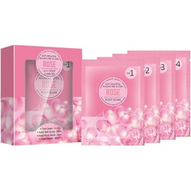4-en-1 Exfoliante Pie Embajo Set, kit de cuidado profesional de los pies con ingredientes naturales, ideal para los salones de belleza y uso en el hogar para hidratar y reparar los pies (Pink)