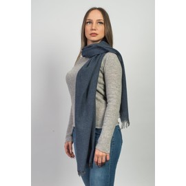 Dalle Piane Cashmere - Cashmere Blend Pashmina, Made in Italy - Men/Women, Color: Blue, One Size