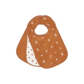 Kindsgard Happaklat Velcro Bibs Pack of 3 - Quick To Put On & Take Off - Baby Bib - Burp Cloths Baby - Washable up to 40°C, sprigs cinnamon