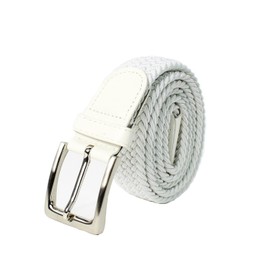 glomy * Braided Elastic Belt for Boys and Girls Women Men 2.50cm Width, White