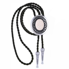 GelConnie Bolo Tie for Men Western Cowboy Leather Necktie Handmade Natural Stone Bolero Necklace Minimalist Style Bolo Ties Bolero Necklace