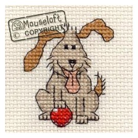 Mouseloft Mini Cross Stitch Kit - Playful Dog, Stitchlets Collection