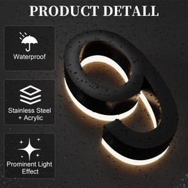 MIDIT 5 Inch Backlit LED House Numbers, Waterproof Stainless Steel, High Transparency Acrylic, LED Illuminated Home Address Number, Lighted House Numbers, Modern Address Numbers, 5 Inch Number 9