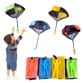 Singertop Mini Parachute Hand Throw Parachute Hand Toy, Set of 4, Parachute Toy, Outdoor Play, Outdoor Games