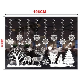 WELLXUNK® Christmas Window Stickers, Snowflakes Decals Sticker,Windows Display Decoration Christmas,Window Clings,Xmas Window Decorations Stickers,Christmas Snowflake Vinyl DIY Wall Stickers (A)