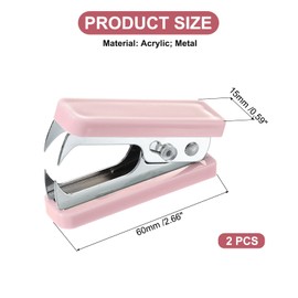 PATIKIL Acrylic Staple Remover, 2 Pcs Heavy Duty Staple Puller Removal Tool Mini Pinch Jaw Style Staple Puller with Lock for Office Desk Home Desktop Accessories, Pink