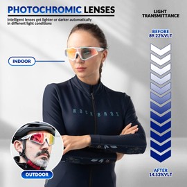 ROCKBROS Photochromic Sports Sunglasses UV Protection for Men Women Cycling