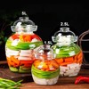Aosnttol Glass Jar with Lid Pickle Jar, 1.5L Wide Mouth