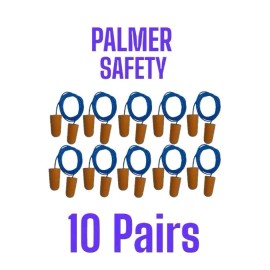 ATERET New 10 Pairs Palmer Safety Earplugs 32db Noise Cancelling Soft Disposable Corded