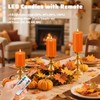 VEEKI Orange Flameless Candles, Set of 3 Flickering LED Candles