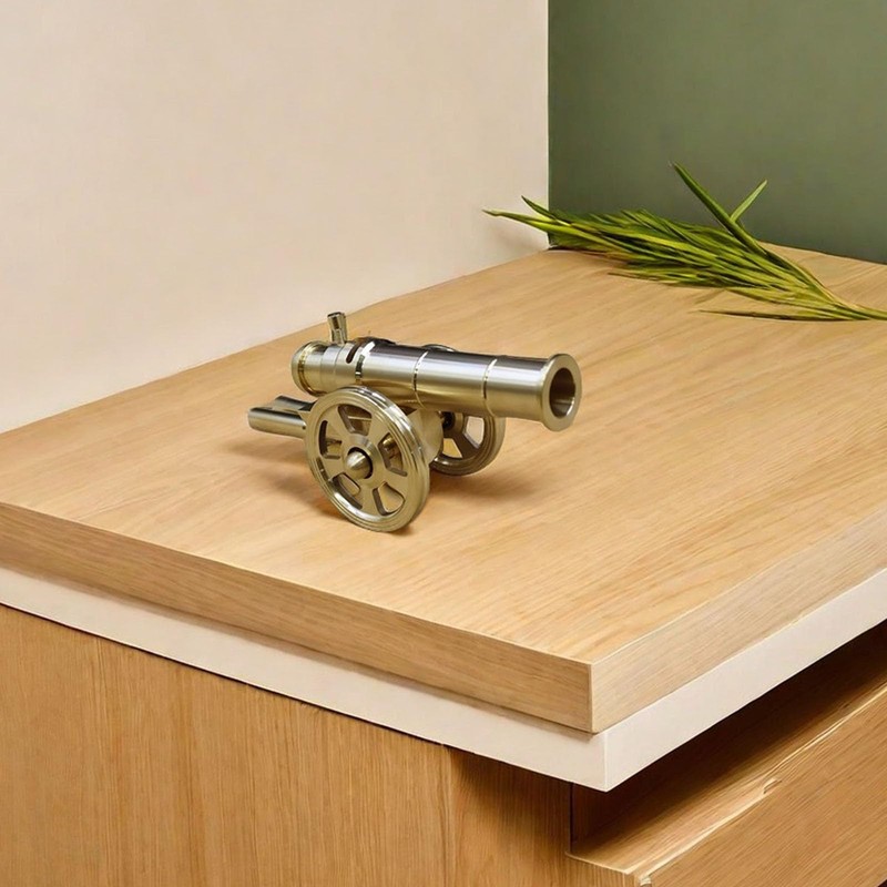 Heuvcnsr Model Cannon Decoration,Mini Cannon Home Solid Brass Cannon Brass