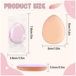 LuckyOpt 6Pcs Mini Makeup Puff, Wet & Dry Drop-Shape Face Powder Puff with Small Case, Refined Mini Finger Puff for Under Eyes, Concealer, Highlight, Shadow, Powder Blusher, Powder (Black+Pink)