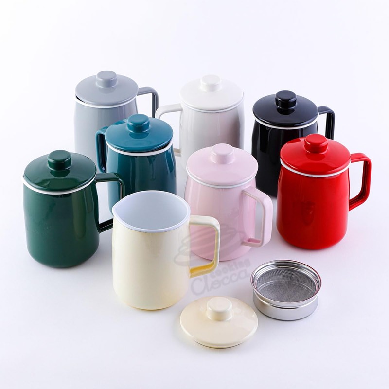 Fuji Enamel Oil Pot (Vanilla)