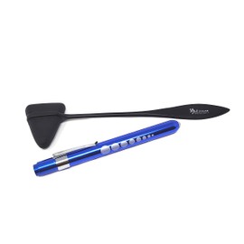 Heavy Duty Reusable Penlight + All Black Tactical Percussion Taylor Hammer (A2ZSCILAB) (Blue Penlight + Hammer)