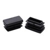 Yoohey 30PCS Black Rectangle End Caps Plastic Square Rectangle Furniture
