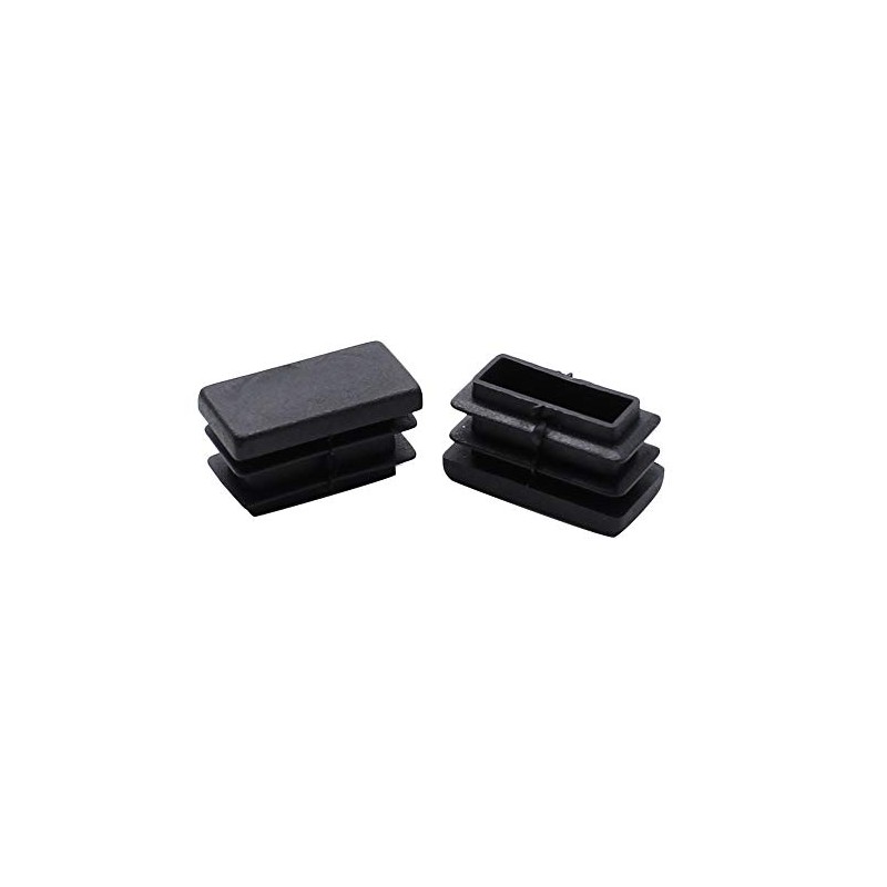 Yoohey 30PCS Black Rectangle End Caps Plastic Square Rectangle Furniture